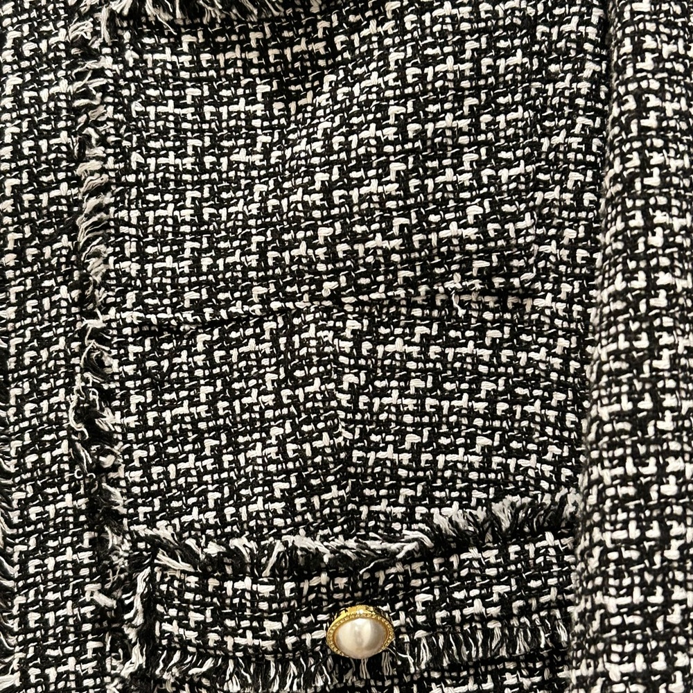 Nanette Lepore Black and White Textured Blazer - Picture 3 of 5